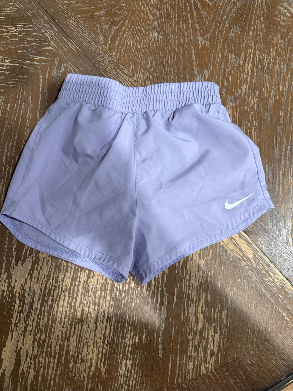 Nike Lavender Running Shorts with White Swoosh